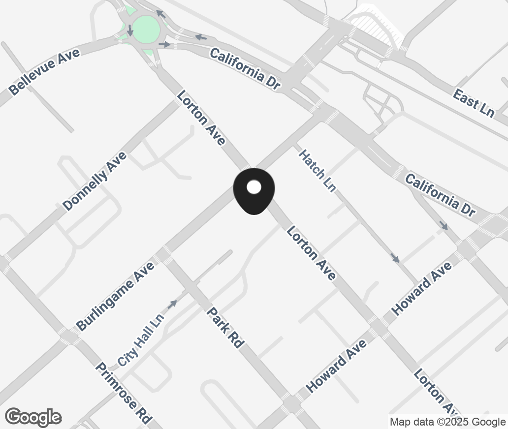 Google Map of 1205 Burlingame Avenue, Burlingame CA 94010