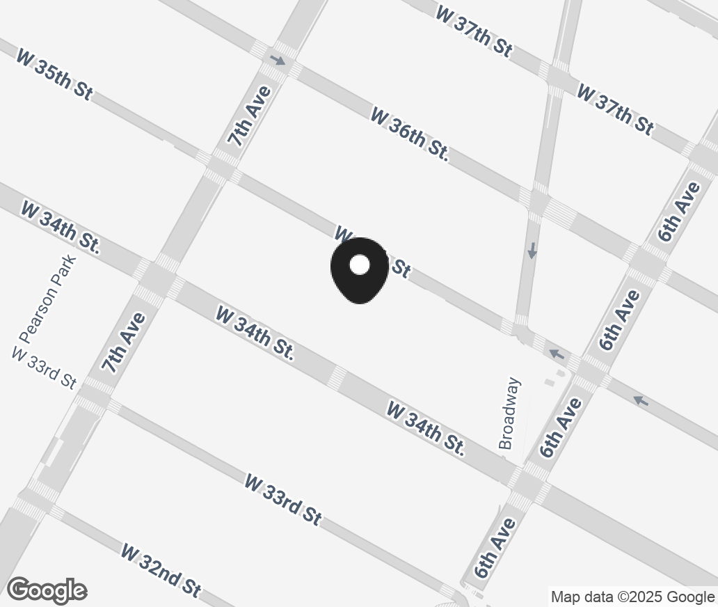Google Map of 151 West 34Th St, New York NY 10001