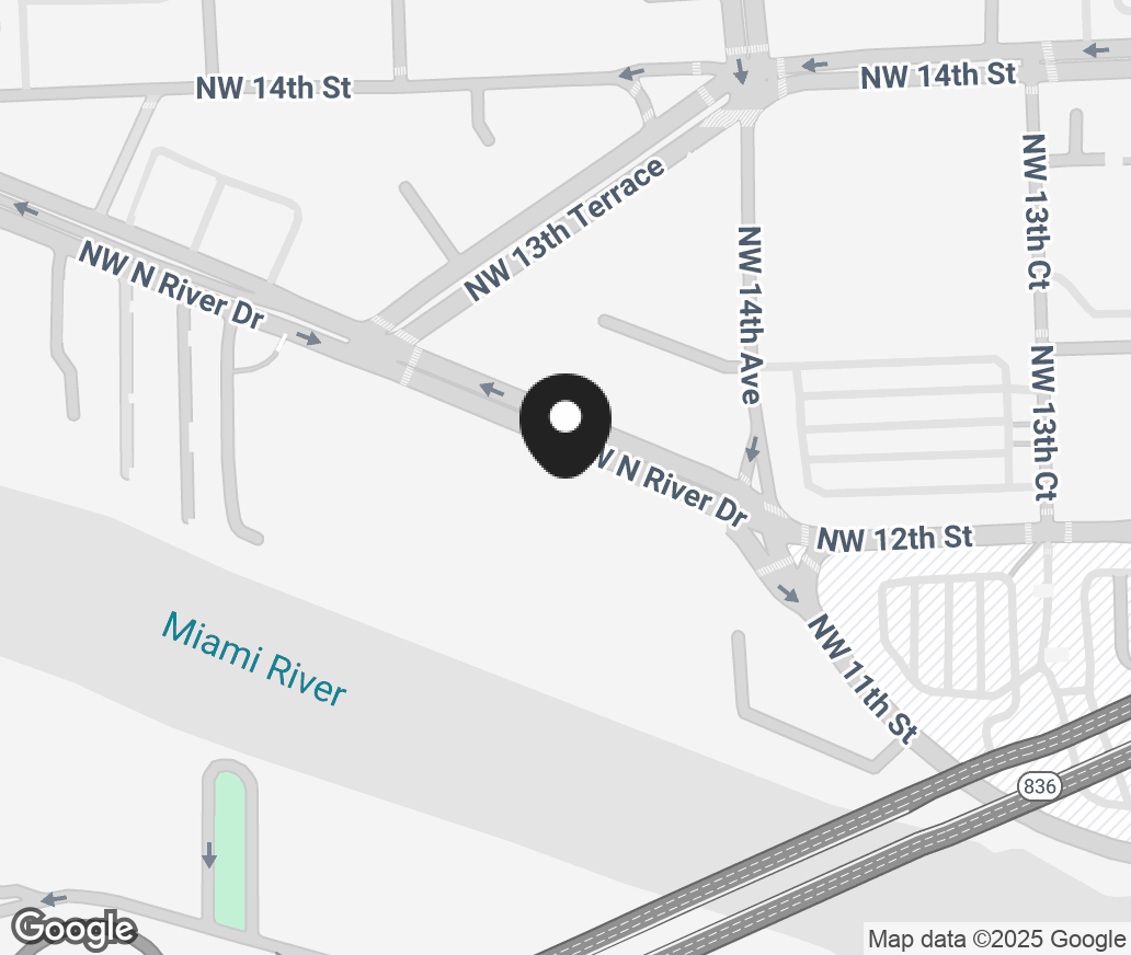 Google Map of 1440 Nw North River Drive, Miami FL 33125