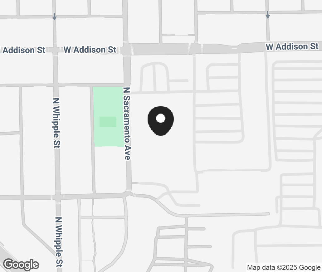 Google Map of 2939 W Addison St, Chicago IL 60618-4635