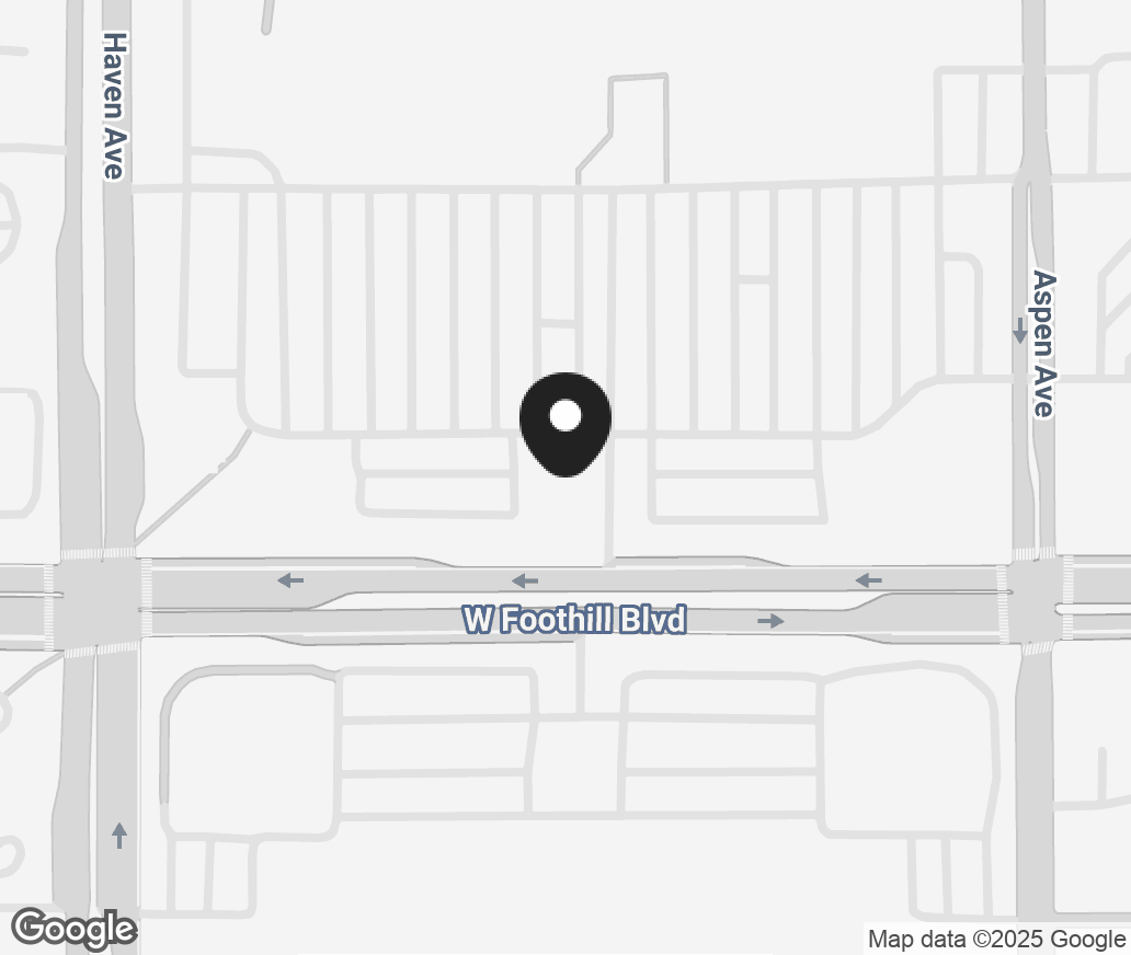 Google Map of 10576 Foothill Blvd, Rancho Cucamonga CA 91730