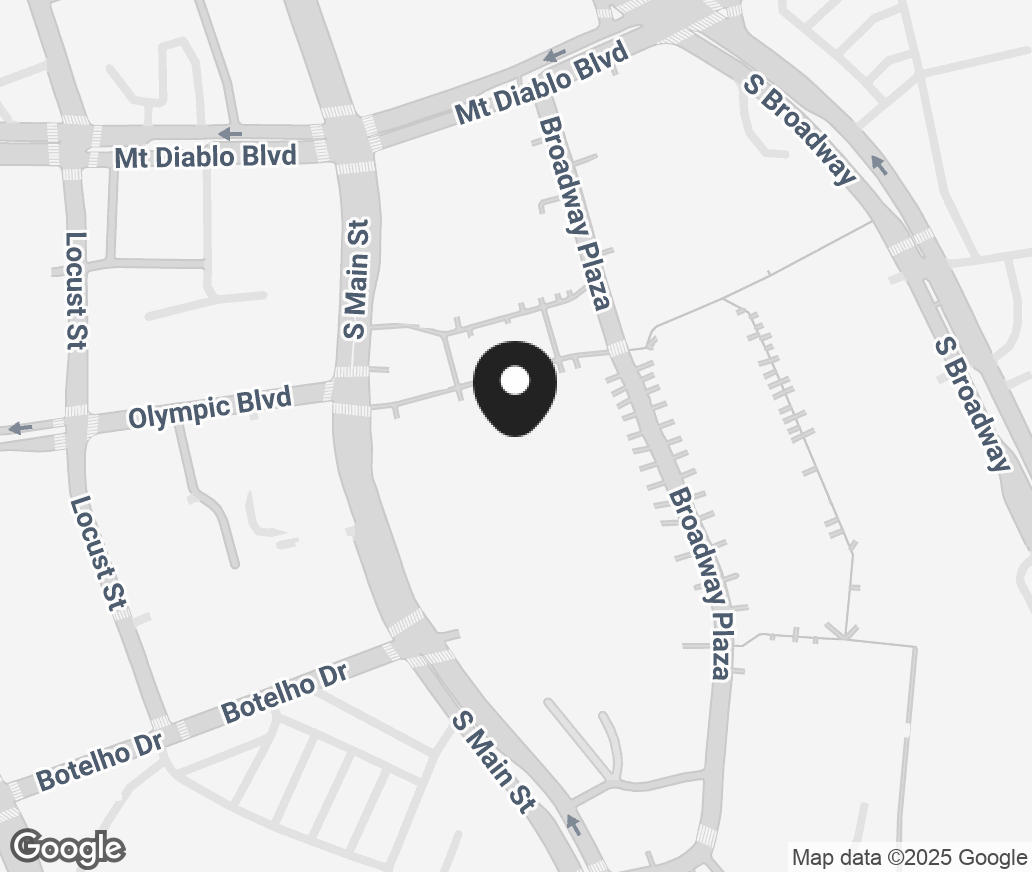 Google Map of 1149 Broadway Plaza Space C70, Walnut Creek CA 94596