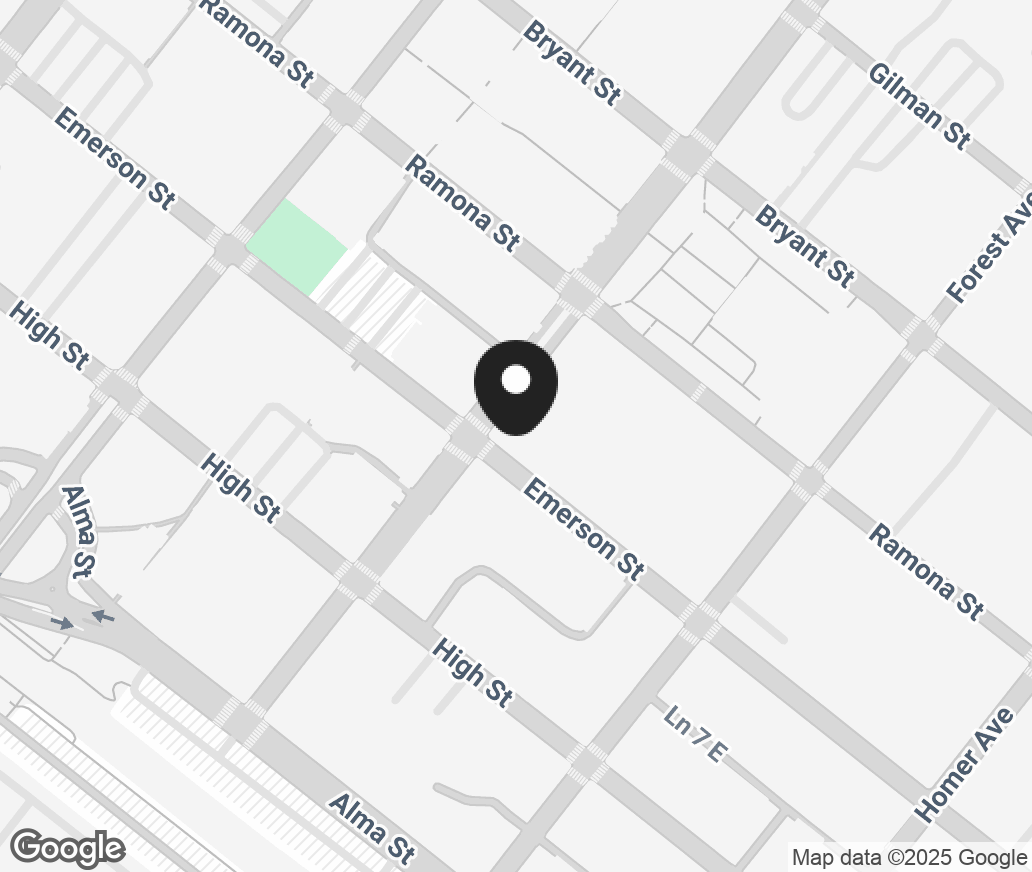 Google Map of 200 Hamilton Avenue, Palo Alto CA 94301