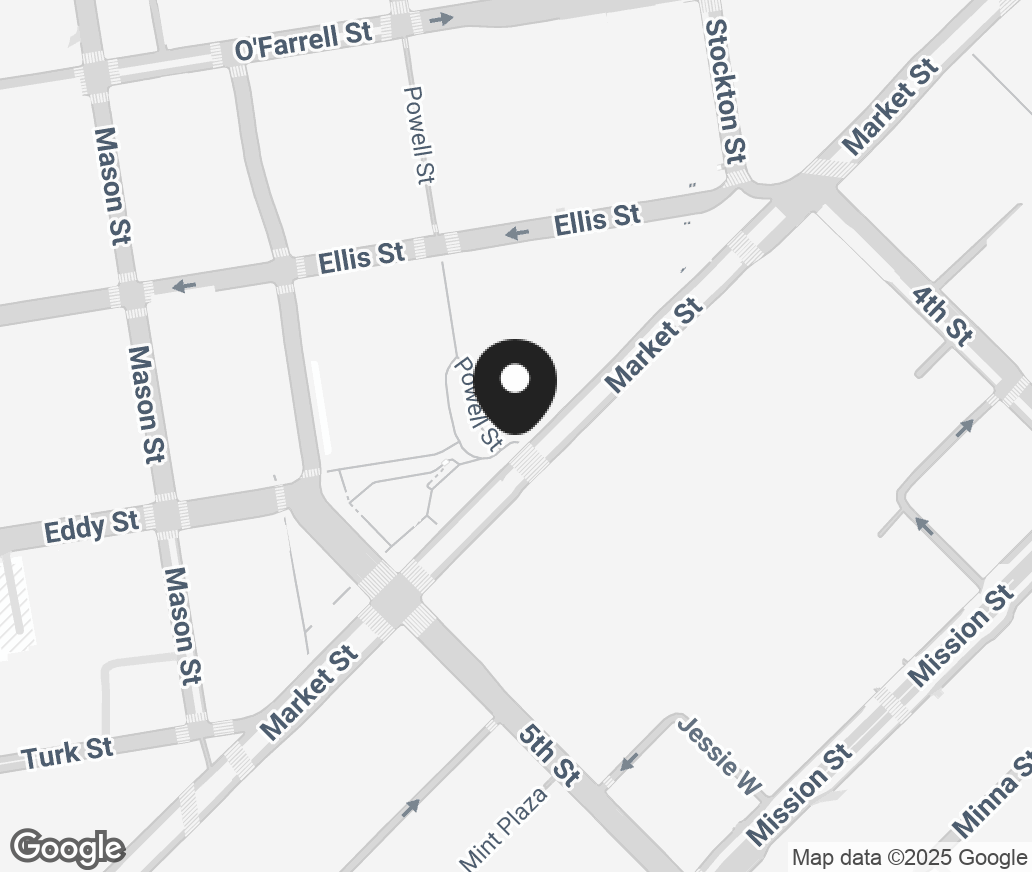 Google Map of 33 Powell Street, San Francisco CA 94102