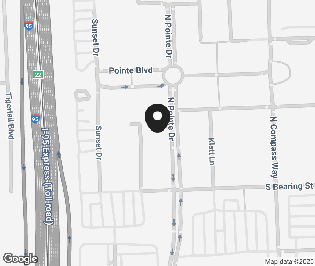 Google Map of 131 N. Pointe Dr., Dania Beach FL 33004