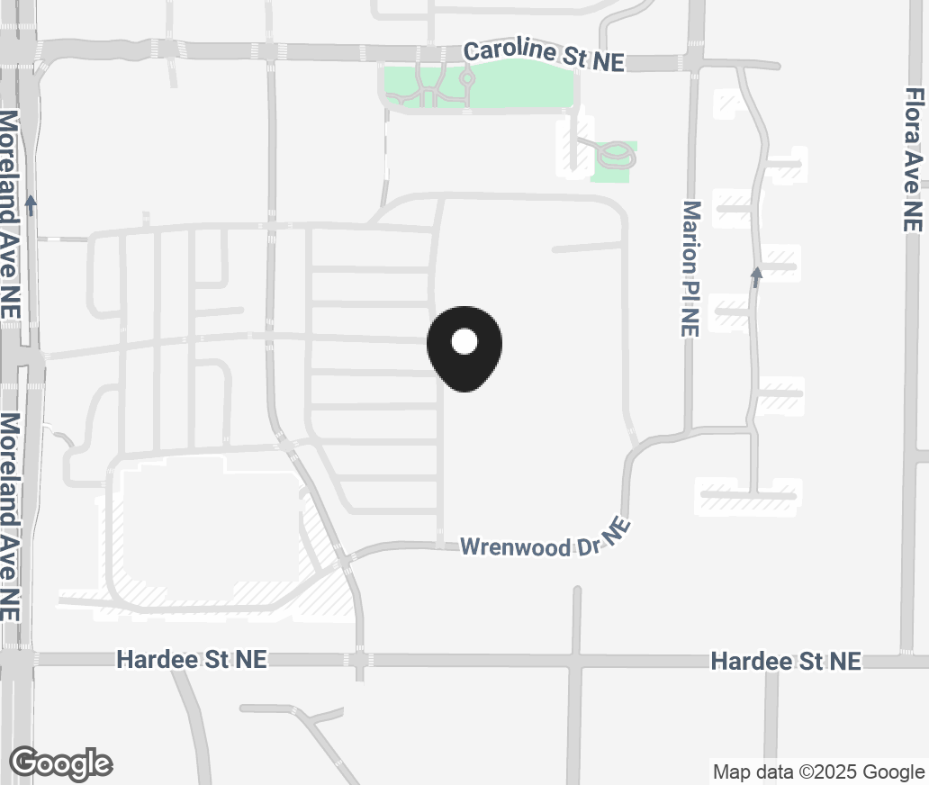 Google Map of 1275 Caroline St Ne, Atlanta GA 30307-2705
