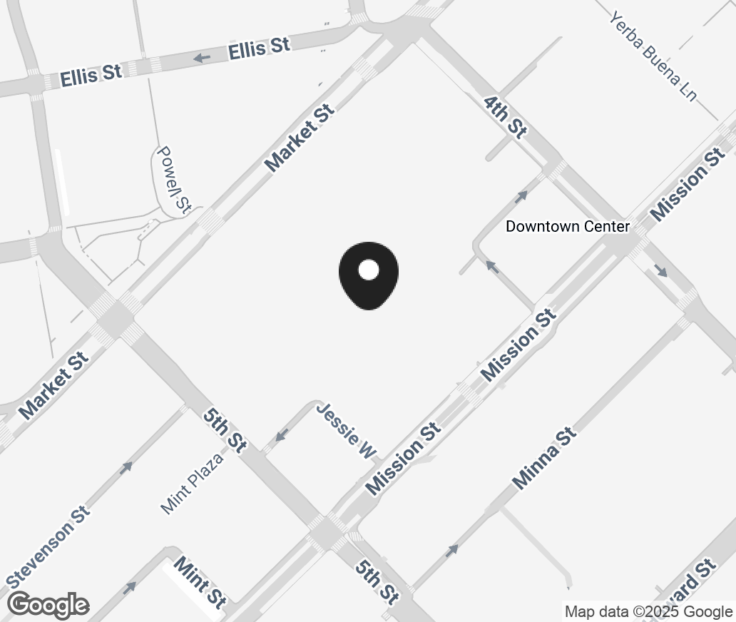 Google Map of 865 Market Street, San Francisco CA 94103