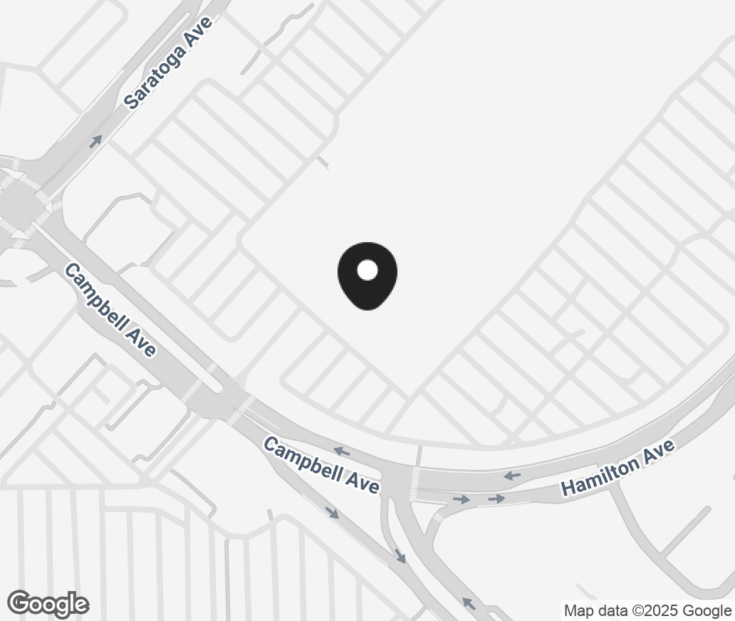 Google Map of 1600 Saratoga Ave, San Jose CA 95129