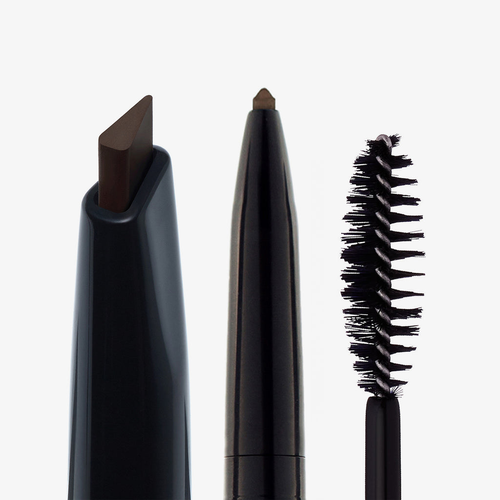 Dark Brown | Natural & Polished Deluxe Brow Kit -  Close Up Image