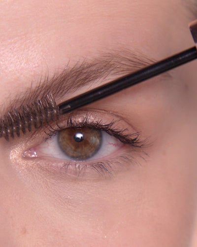 Applying Tinted Brow Gel in Taupe