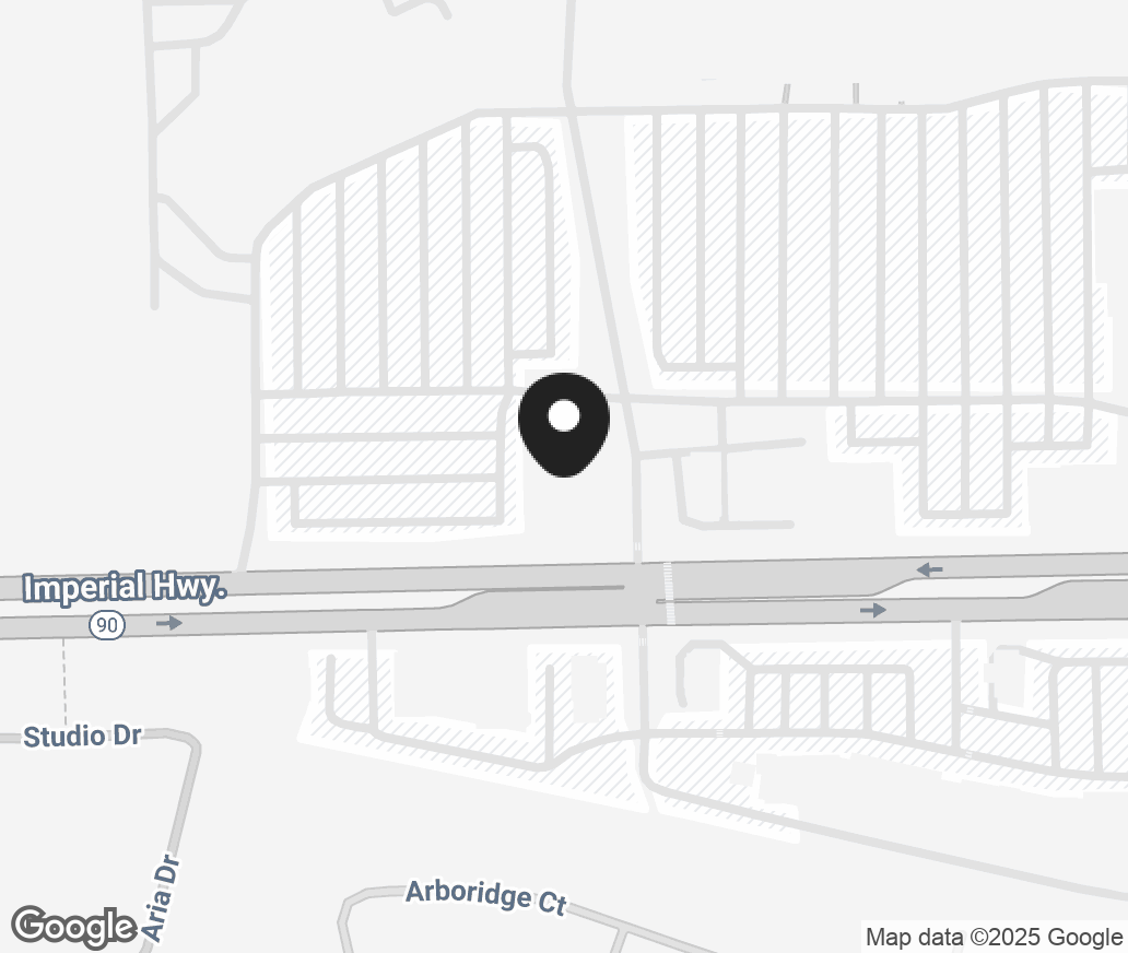 Google Map of 2395 E Imperial Hwy Ste B, Brea CA 92821