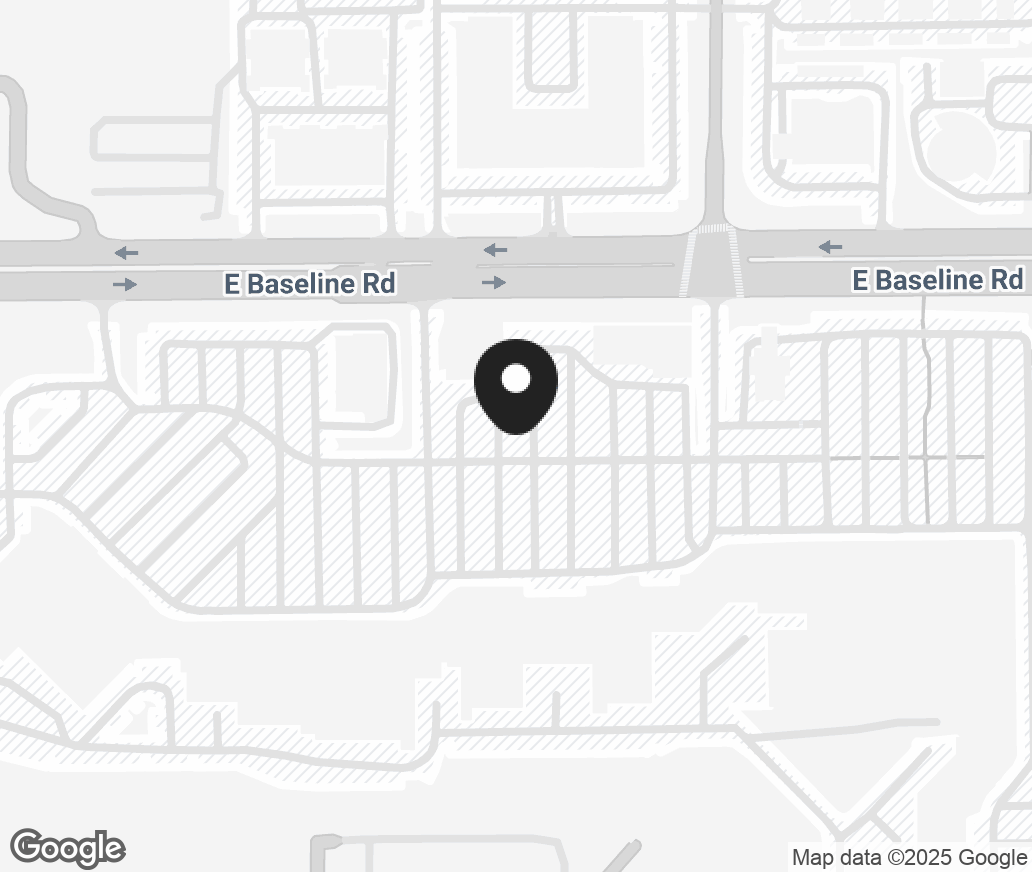 Google Map of 1121 E Baseline Rd, Gilbert AZ 85233