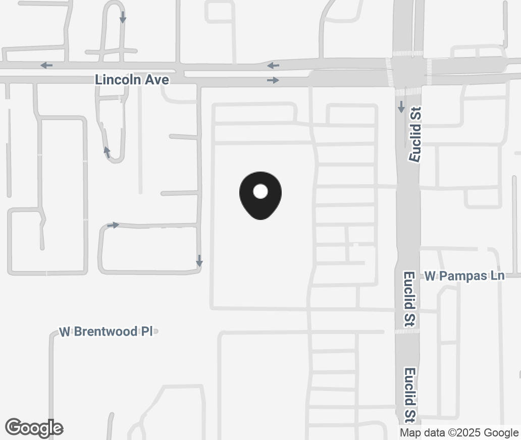 Google Map of 101 S Euclid St, Anaheim CA 92802-1011