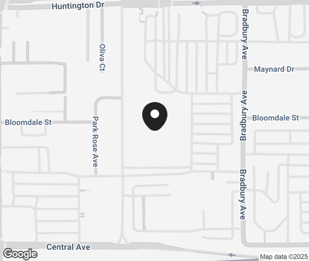 Google Map of 1050 Huntington Dr, Duarte CA 91010