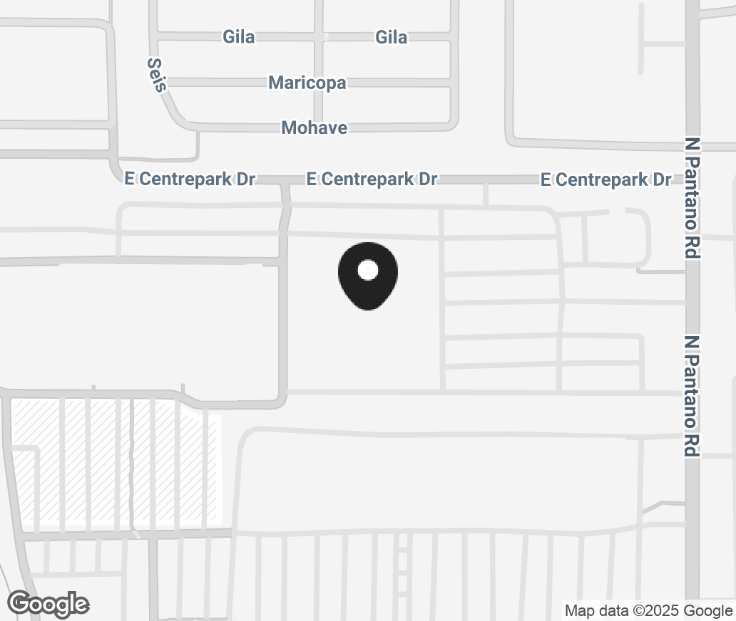 Google Map of 199 N Pantano Rd, Tucson AZ 85710