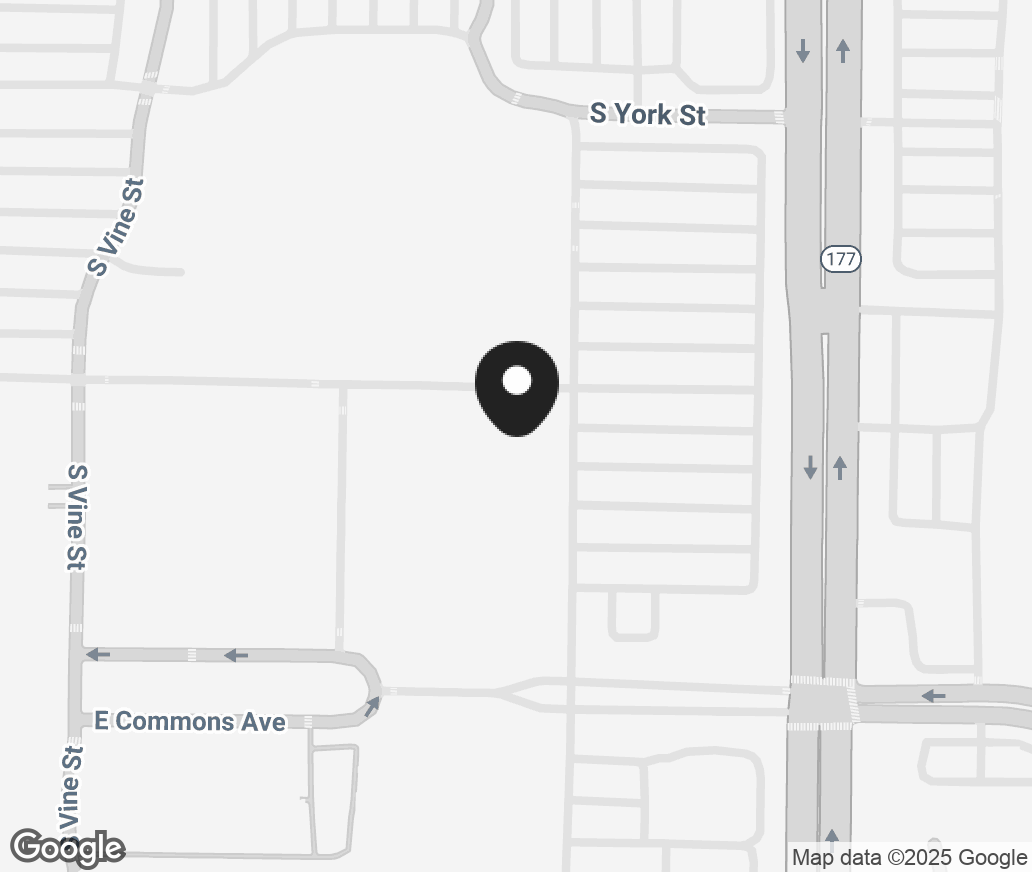 Google Map of 6853 S. York St. Suite 124, Centennial CO 80122