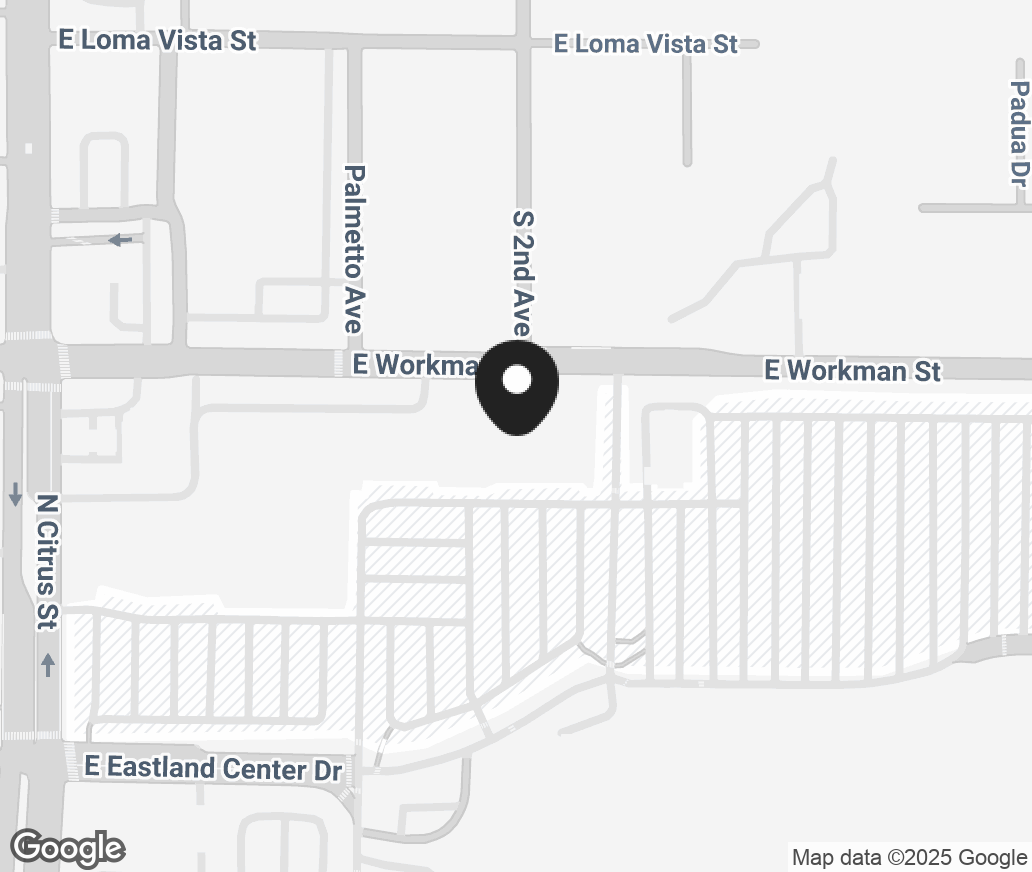Google Map of 2700 E Workman Ave, West Covina CA 91791