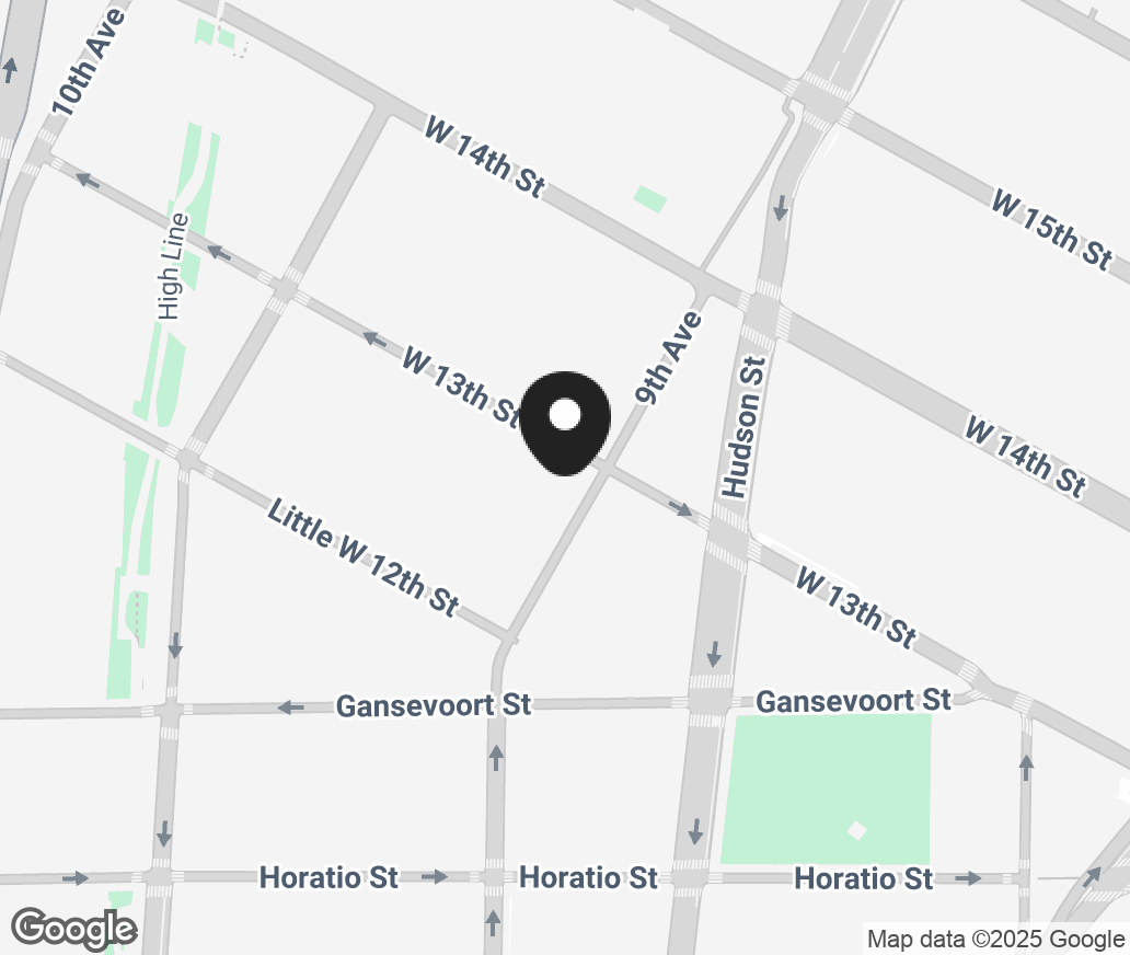 Google Map of 21-27 Ninth Avenue, New York NY 10014