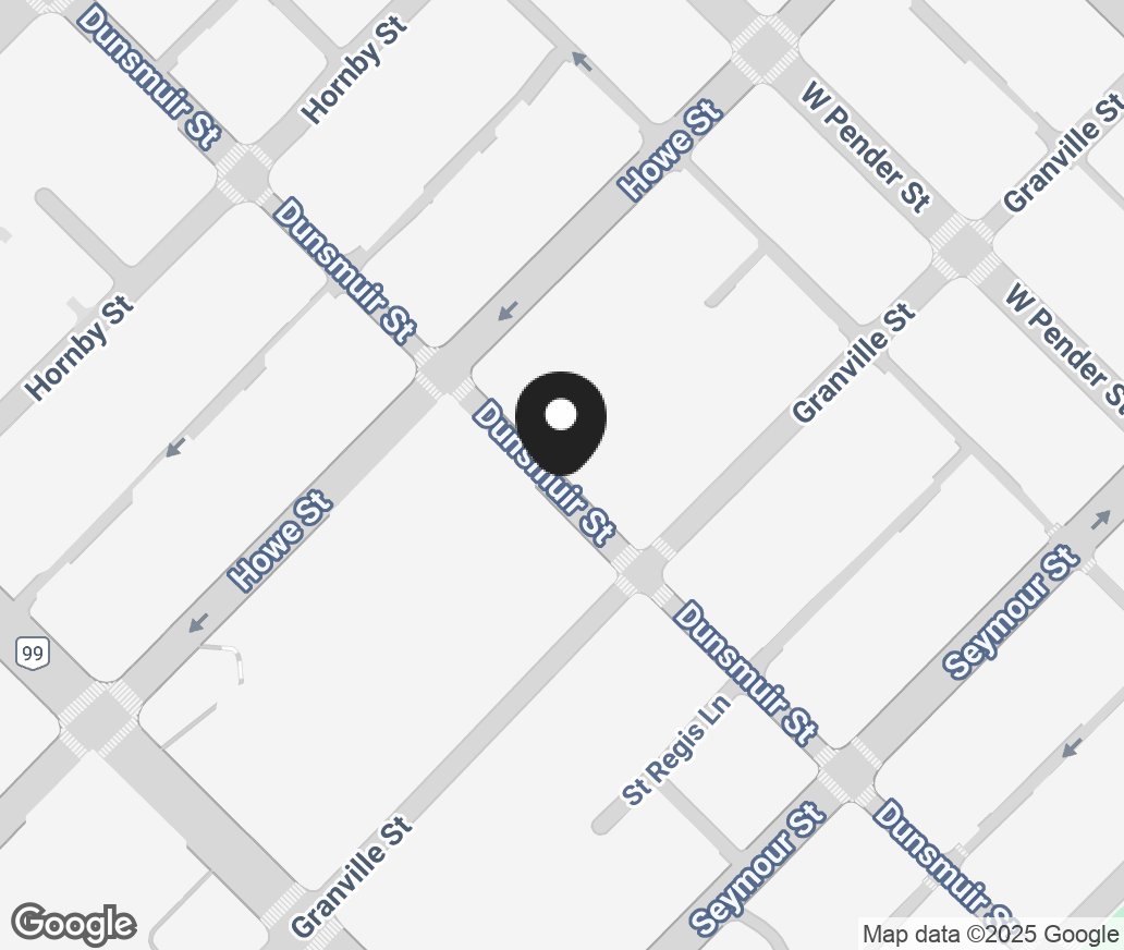 Google Map of 701 W Georgia Street P.O.Box 10196, Vancouver BC V7Y1E4