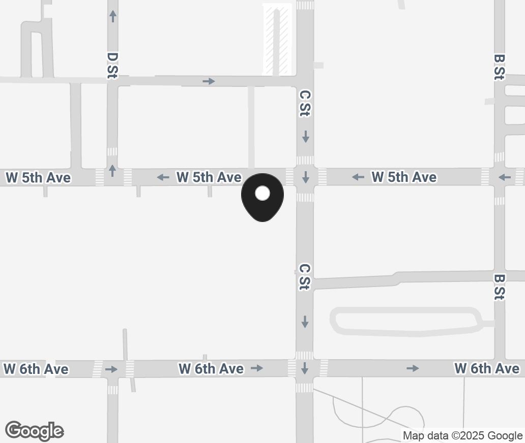 Google Map of 320 W. 5Th Ave Space 201, Anchorage AK 99501