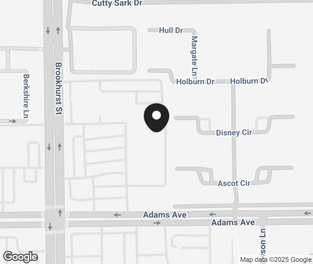Google Map of 10071 Adams Ave, Huntington Beach CA 92646